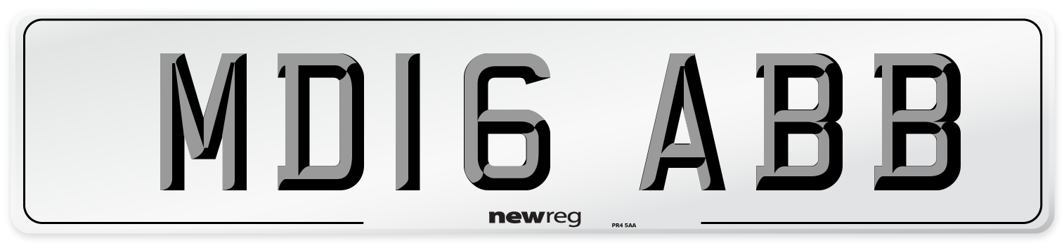 MD16 ABB Number Plate from New Reg